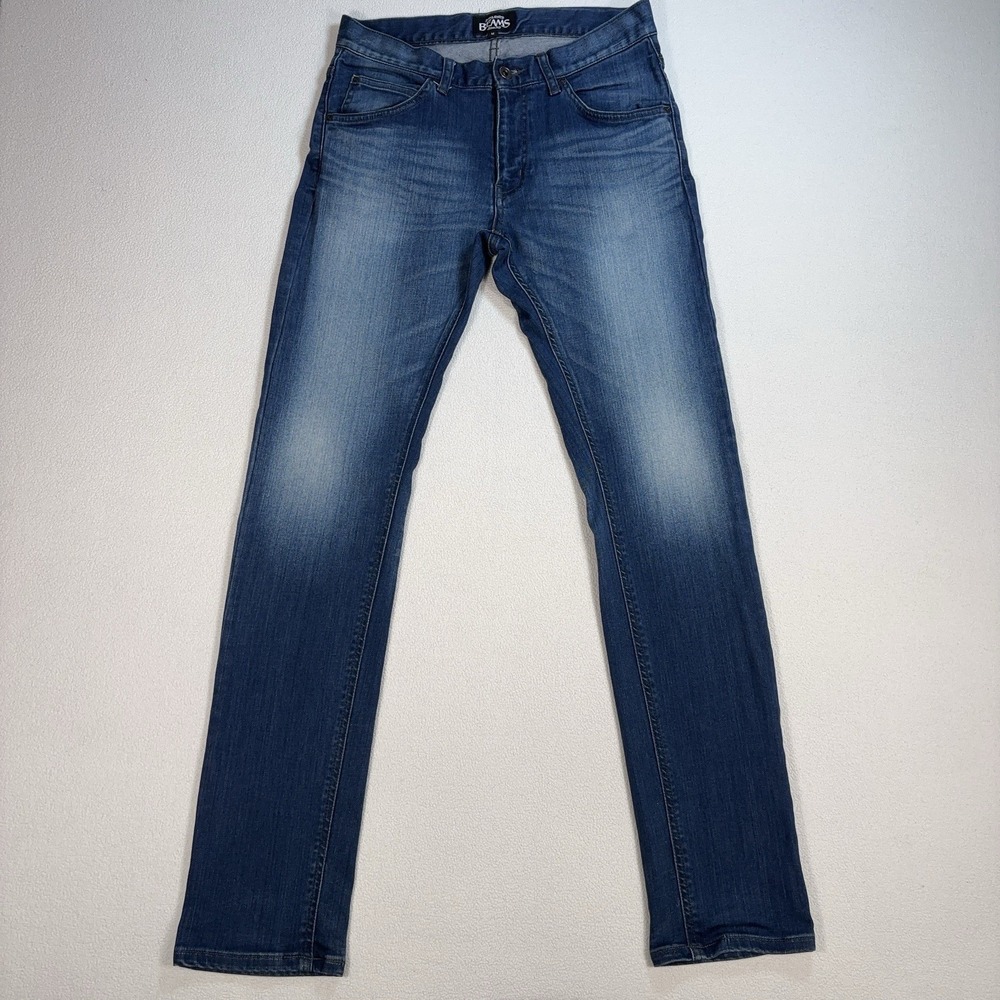 Beams Stretch Skinny Jeans Men's M 31x32 Blue‎ Faded Wash Denim